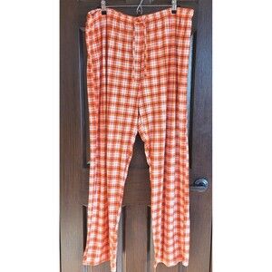 NFL Team Apparel Sleepwear 2X DENVER BRONCOS Plaid Pajama Pants Orange Blue